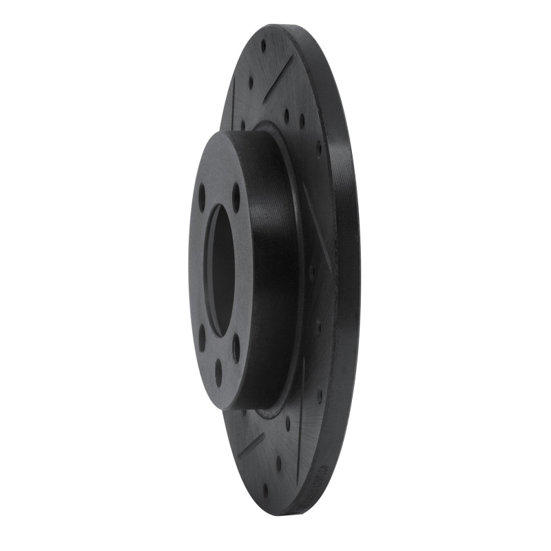 Audi Fox Brake Rotor (1) - Front Left - R1 Concepts - Drilled & Slotted - Black - `73-`05